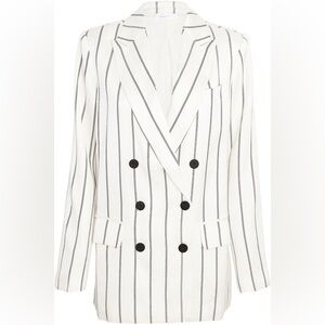 Anine Bing ivory white and black pinstripe Ryan blazer. Size S
